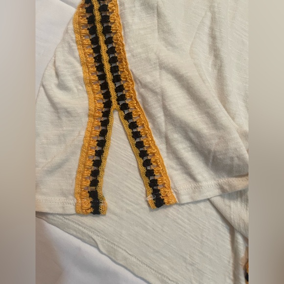 Free People Bora Bora Crochet Racerback Tank Top Cream Yellow Black size xs - Picture 12 of 15